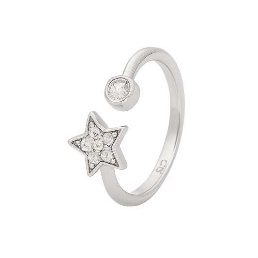 Lunar Phase | Star & Moon CZ Ring