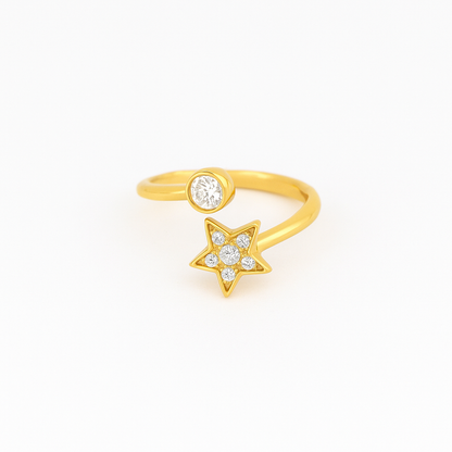 Lunar Phase | Star & Moon CZ Ring