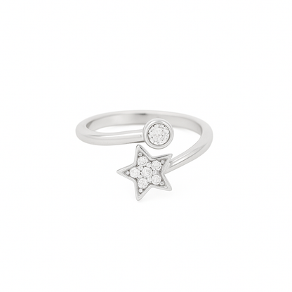Lunar Phase | Star & Moon CZ Ring